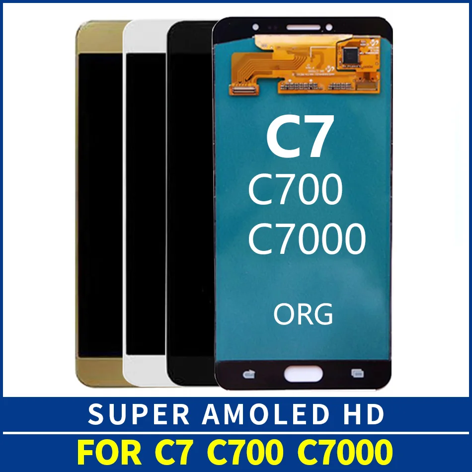 Оригинальный ЖК-дисплей 5 7 &quotAMOLED для SAMSUNG Galaxy C7 C7000 сенсорный экран дигитайзер