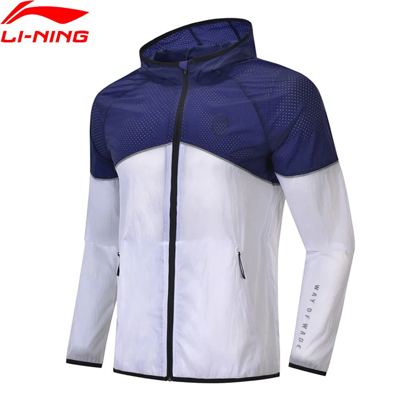 Li-Ning Мужская серия WADE Спортивная ветровка нейлон обычная посадка тонкий Комфорт подкладка с капюшоном спортивная куртка AFDP115 CAMJ19