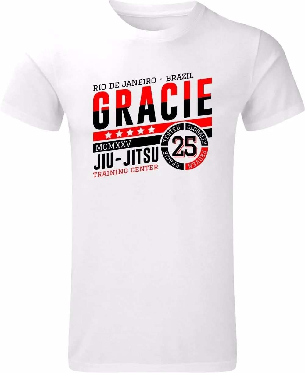 2018 г. поступление Мужская футболка Gracie BJJ бразильский джиу джитсу боевые