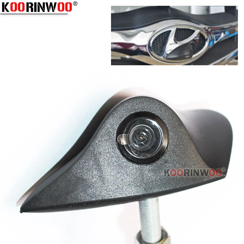 Koorinwoo HD специальная автомобильная камера с логотипом, фронтальная камера для hyundai, универсальная красочная парковочная камера 12 В, RCA, широкая парковочная камера