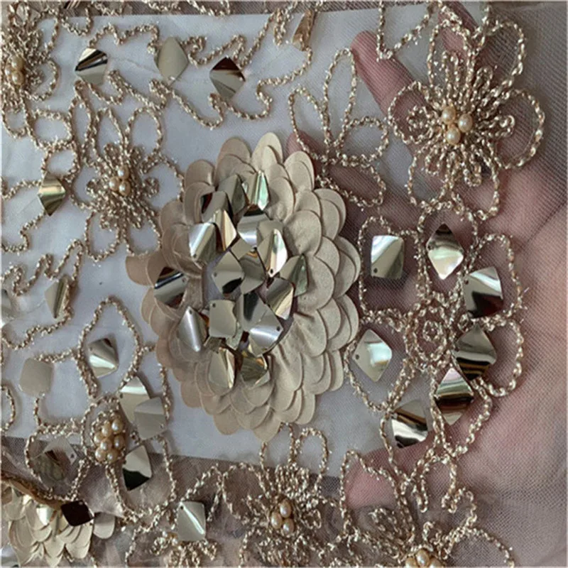 Французская кружевная ткань с 3D цветами Высококачественная африканская двойная