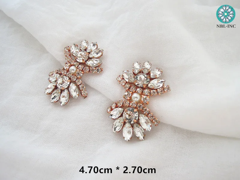 WDD0783 ROSE GOLD 2 шт./лот) стразы в форме банта, аппликация, цвет серебристый, розовый, золотистый, для платья, аксессуары для волос, сделай сам, железо на WDD0830 - Цвет: WDD0783 ROSE GOLD