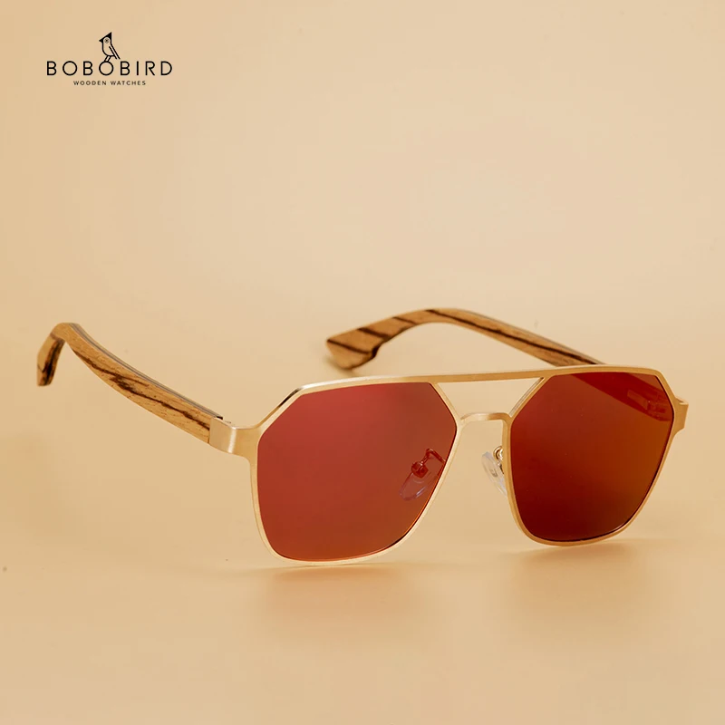 Женские и мужские деревянные солнцезащитные очки BOBO поляризационные