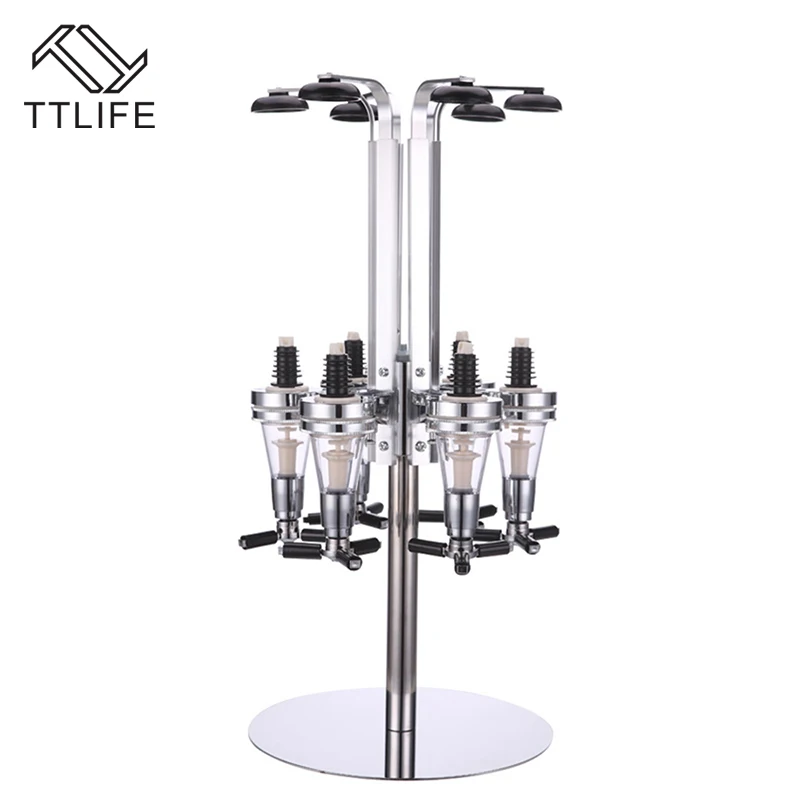 

TTLIFE Creative 6 Bottle wine rack Rotating Bar Cocktail Theroom Liquor Beverage Dispenser Wine Holder Rack Barware Pour Frame