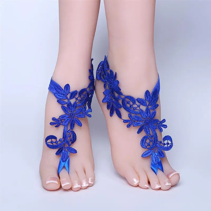 1 пара модных босоножек многоцелевой цветок декор ножной браслет свадебные ножной браслет наклейки ручной работы украшения для ног