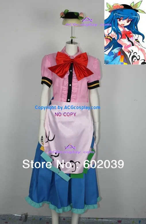 Косплей Костюм Touhou Project алая погода рапсоди Тенши хинанай с шапочкой реквизит