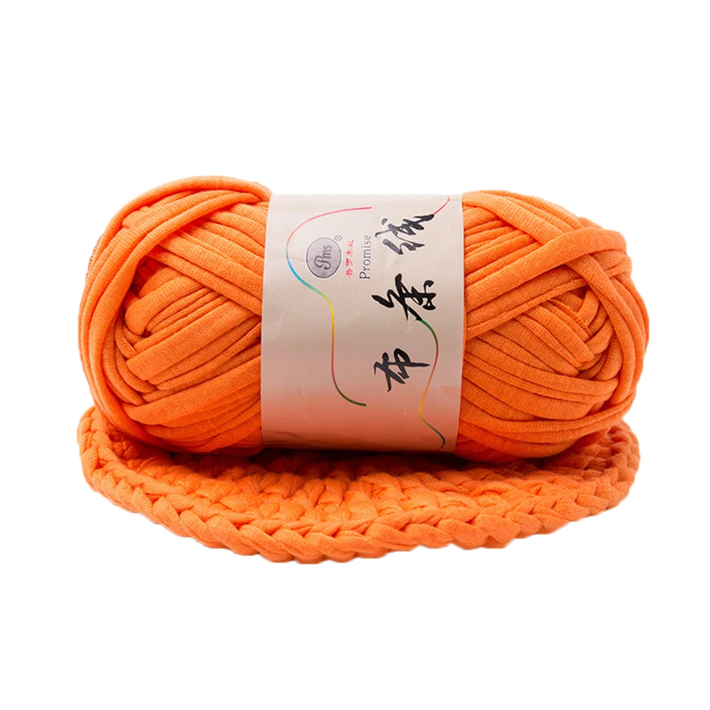 Оранжевый 1Pc Hand-knit Woven Thread Thick Yarn Basket Blanket Carpets Yarn Cozy Cotton Wool Knitting Braided DIY Crochet Fancy Cloth Yarn - Цвет: Оранжевый