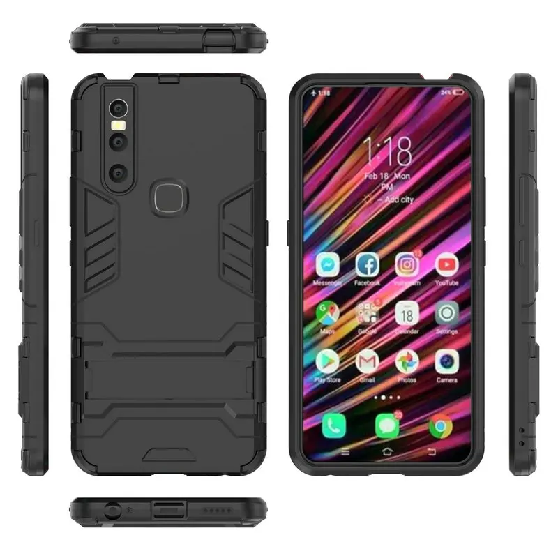 ДЛЯ vivo V15 чехол противоударный жесткий прочный ПК + ТПУ для телефона Pro Премиум