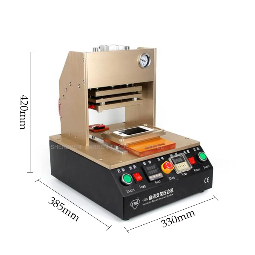 

TBK-558A Pneumatic Automatic Pressure Screen Machine Holder Machine Laminating Machine Separator Built-in Air Compressor 350W