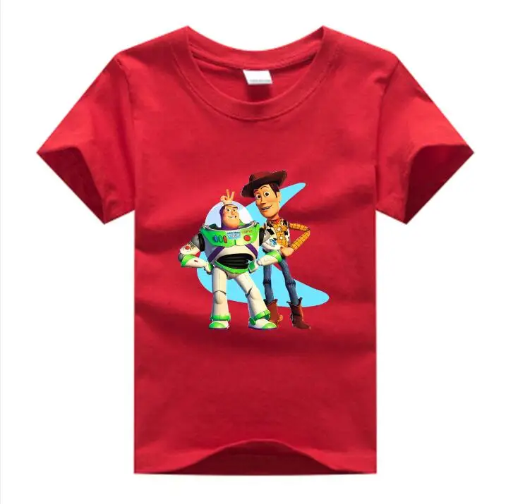 pink childreT-shirt Новая детская футболка классическая история игрушек мультфильма, персонаж Базз Лайтер/древесный 3d футболка для девочек/мальчиков Harajuku Повседневная футболка NN - Цвет: pink childreT-shirt