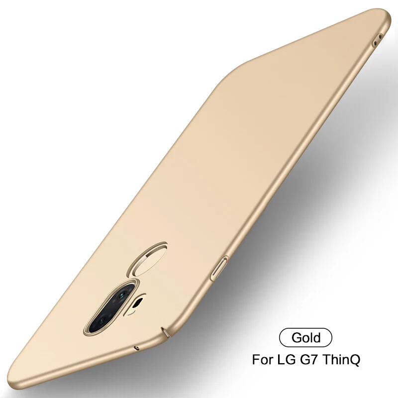 Gold Для LG G7 ThinQ чехол ультра тонкий чехол для LG G7 Беспроводной зарядный чехол для телефона для LG G710 жёсткий защитный чехол синий, золотой, красный - Цвет: Gold