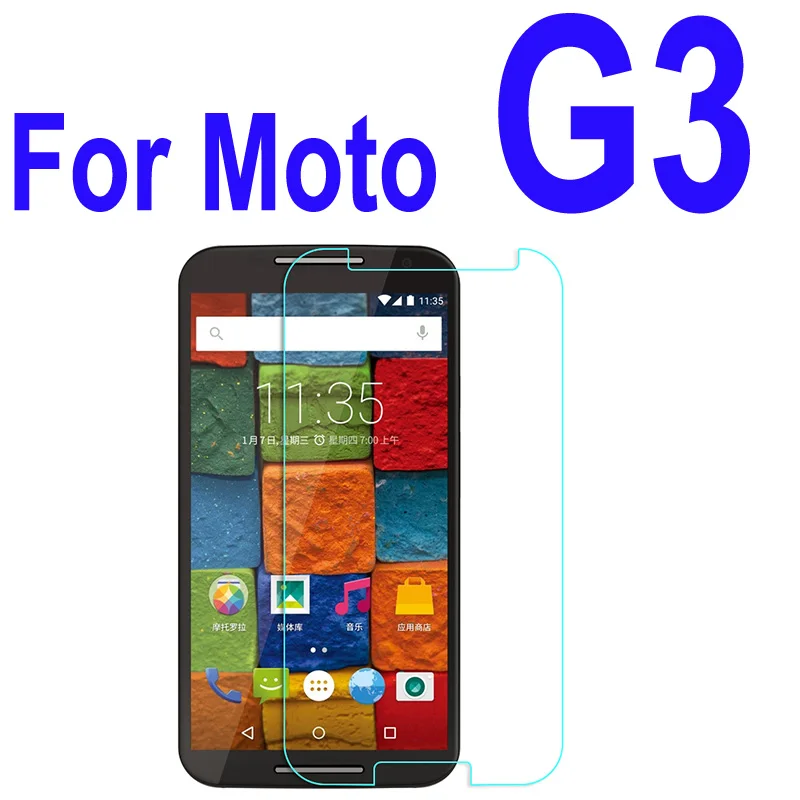 For Moto G3 Закаленное стекло для Motorola Moto G5s G5 Plus G G2 G3 G4 Play E E2 E3 E4 C Plus X4 X2 X Play style Z Force Защитная пленка для экрана - Цвет: For Moto G3