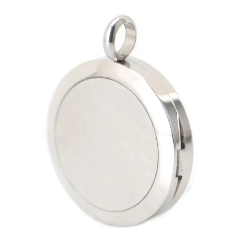 

10pcs 25mm silver One Piece Aromatherapy Essential Oil 316 Stainless Steel Perfume Diffuser Locket Necklace with chain
