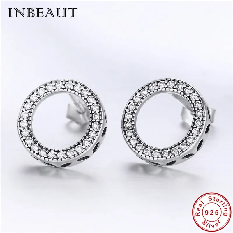 INBEAUT новые корейские круглые серьги с цирконием кубической огранки из
