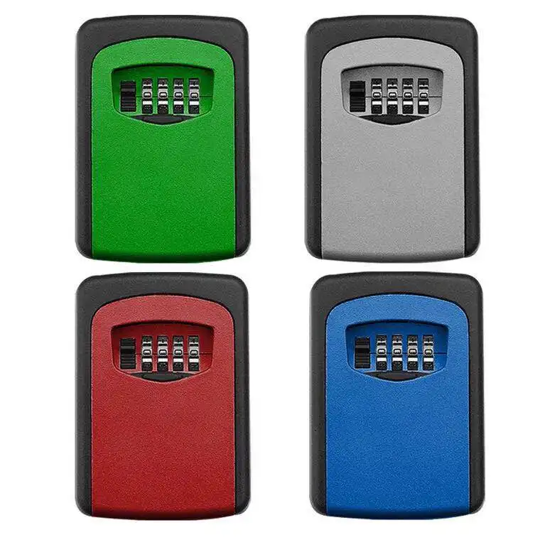 Waterproof 4-Digit Combination Wall Mount Key Safe Holder Keeper Resettable Code 5 Capacity Door Way Mini Storage Lock Box | Безопасность
