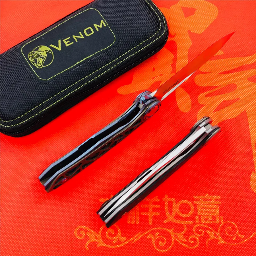 Складной нож VENOM BONE DOCTOR M390 из титана CF карманный кухонный для кемпинга охоты