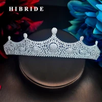 hibride sparkling cubic zircon women tiara crown bridal hair accessories for hair head jewelry wholesale price c 93
