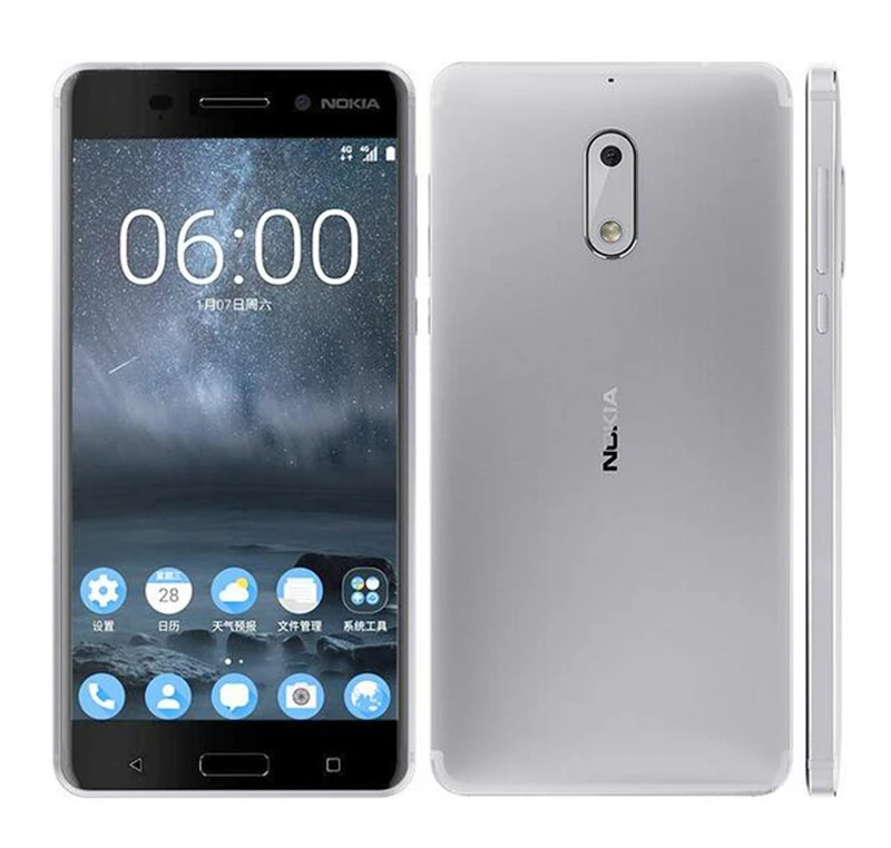 Оригинальный разблокированный телефон Nokia 6 Android мобильный 4G LTE GSM 5 дюйма 16 МП Wi Fi GPS