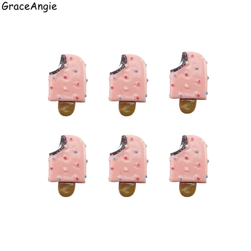 GraceAngie 10PCS Women Favors Charms Bracelet Necklace Pink Ice Cream Silicone DIY Decorations Kids Handmade Jewelry Accessories | Украшения