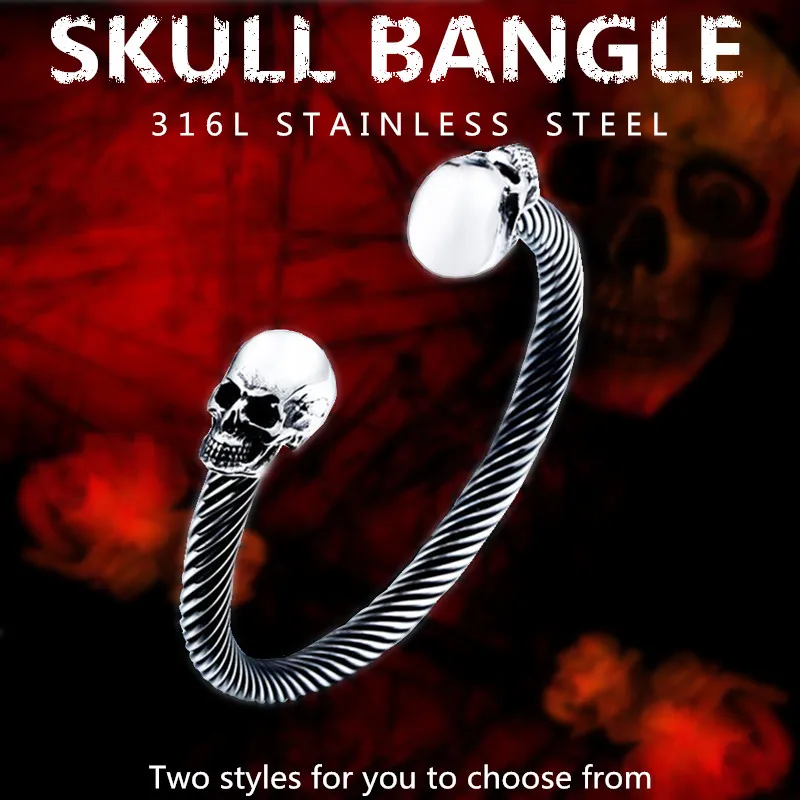 KLDY панк череп браслет для мужчин рок нержавеющая сталь Любовь Браслет