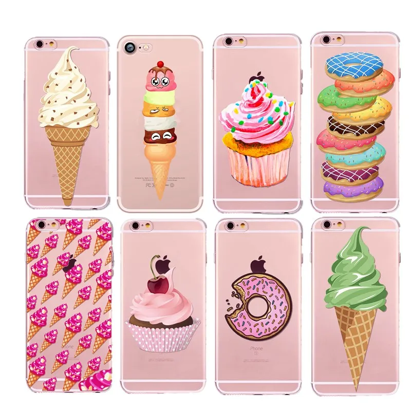 Забавный чехол Funda для iphone 6 мягкий силиконовый 7 8 Plus s 10 X 5 S se Capinha Food Donuts мультяшный