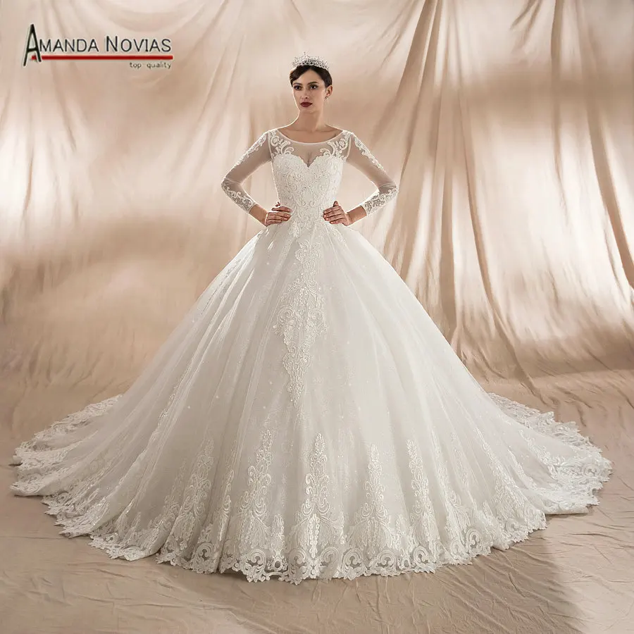 Robe de mariee 2020 Модное пышное свадебное платье бальное с длинным шлейфом Свадебное