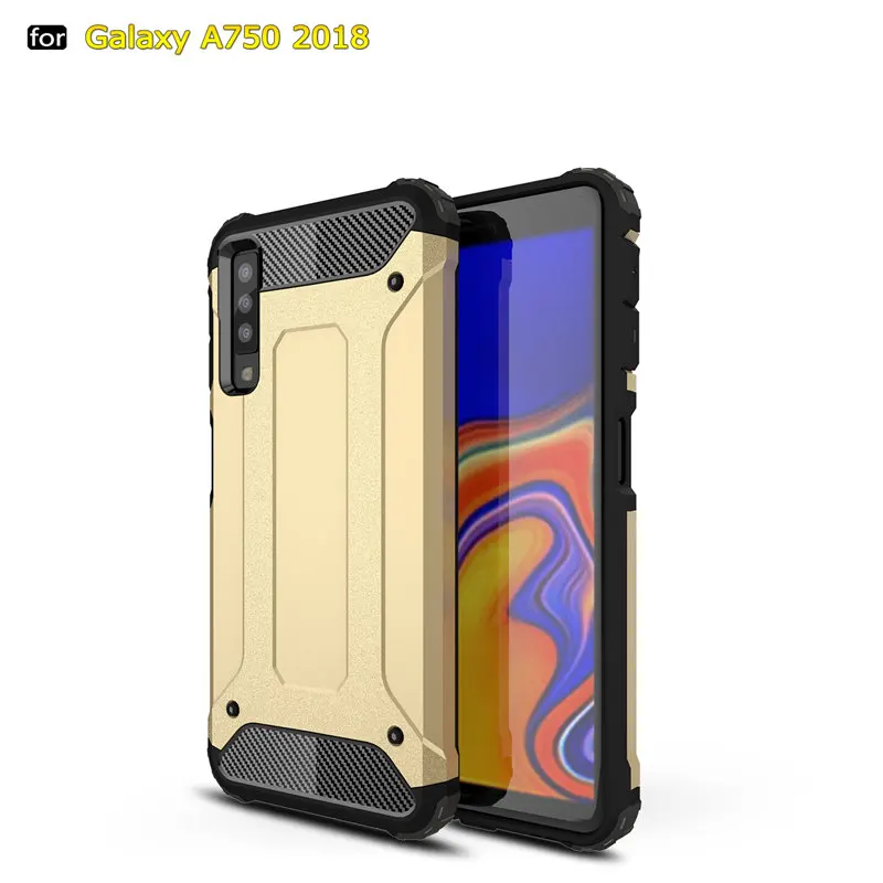 Силиконовый чехол для Samsung Galaxy A7 2018 a750 противоударный ТПУ + PC Гибридный