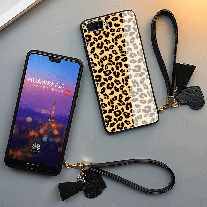 Роскошный леопардовый чехол для телефона с ремешком для iPhone XS Max 7 8 6S Plus, милый модный чехол зебра для huawei P20 pro mate 9 10 Lite