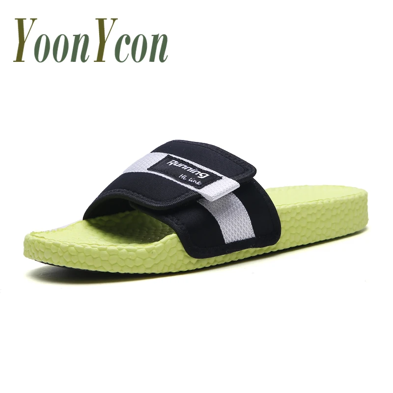 Indoor Home Shoes Man Slippers Green Mens Slip On Sandals Flats Slides Comfortable Breathable men Casual | Обувь