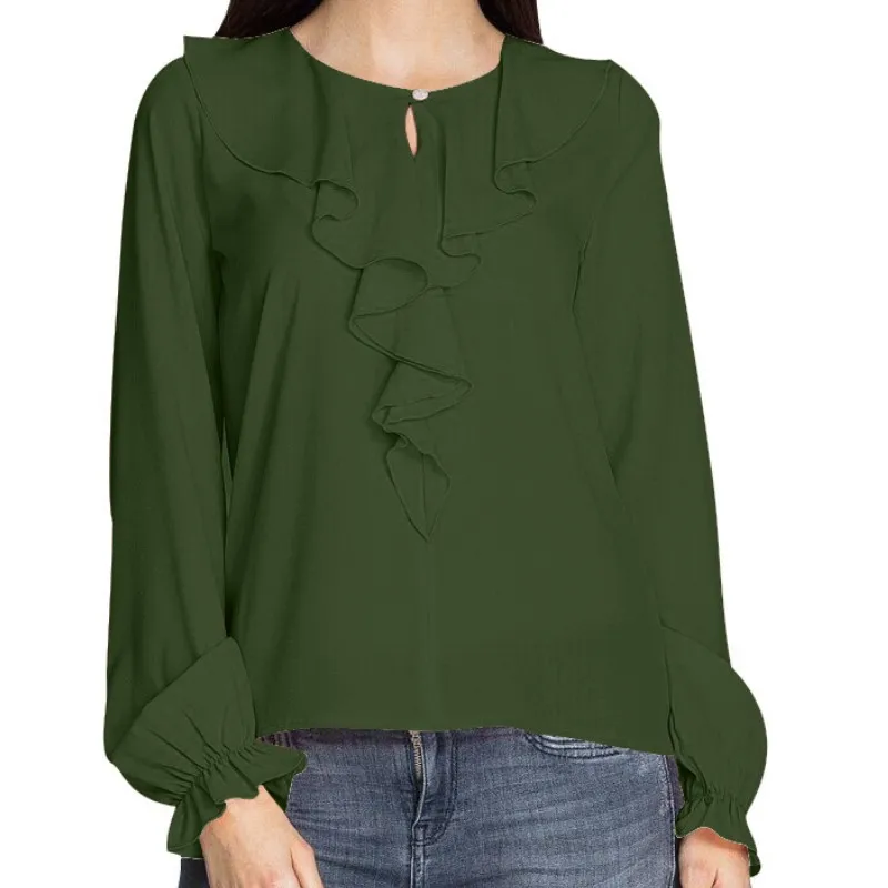 Zmvkgsoa chiffon 6 цветов шифоновая блузка с длинными рукавами хит продаж милые