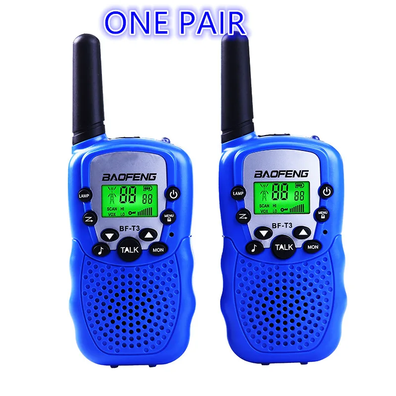 2 шт. детская мини Детская UHF рация BF-T3 Baofeng FRS двухстороннее радио Comunicador T3 Удобная рация КВ трансивер - Цвет: BLUE