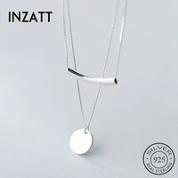 inzatt real 925 sterling silver pendant necklaces minimalist choker fine jewelry for women party cute accessories