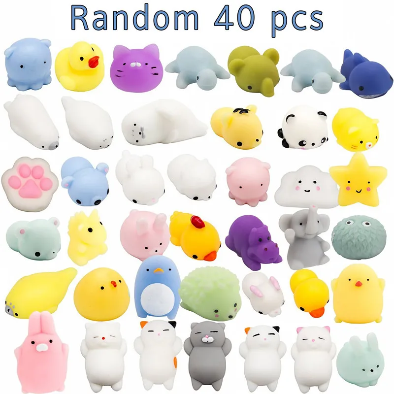 40 шт. милые животные Mochi Squishy кавайная Мини Мягкая сжимаемая игрушка ручная для