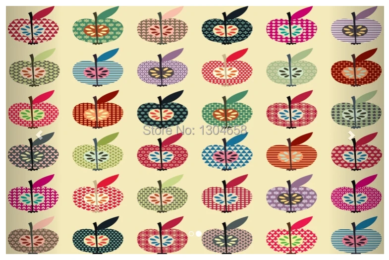 Бесплатная доставка на заказ - современный 3D фотообои с нарисованными яблоками на стену.