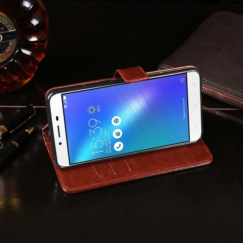 Роскошный кожаный флип чехол для Asus ZenFone 3 Max ZC553KL задняя крышка защитный телефона