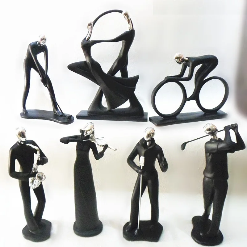 

Украшение для дома и офиса, абстрактные скульптуры, скульптура из смолы, статуя скрипки, музыкальная танцевальная велосипедная скульптур и...