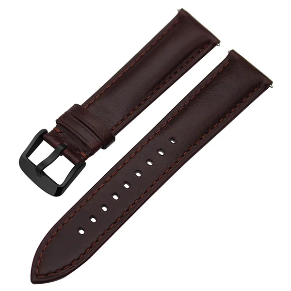 Ремешок для часов из натуральной кожи для Garmin Vivoactive 3 Ticwatch 2/E samsung gear Sport Quick Release Watch Band стальной ремешок с застежкой