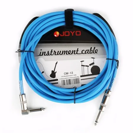 Blue JOYO CM-12 15 футов/4,5 М экранированный моно 6,3 мм Мужской Угловой металлический штекер электрогитара басовая Клавиатура кабель инструменты соединительный провод - Цвет: Blue