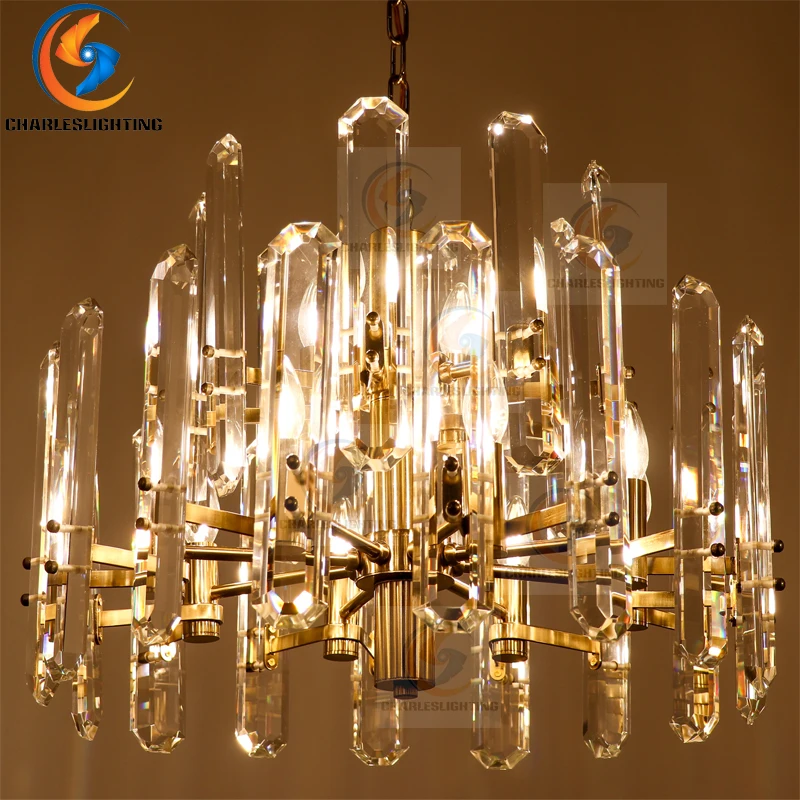 Charles Lighting brief дизайн хрустальные люстры современный светодиодный светильник золото kristal kroonluchter гостиная