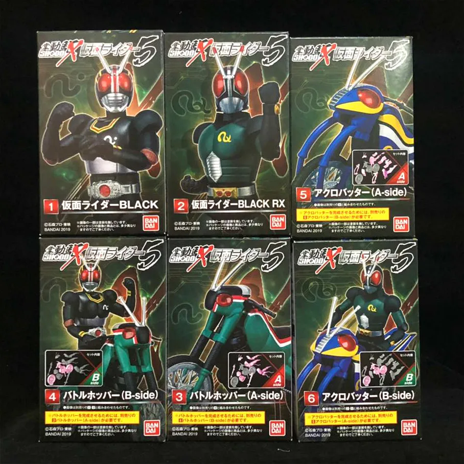 BANDAI SHODO-X Kamen Rider vol.5 полный комплект 6 шт. asked Ride черный RX боевой Хоппер Acrobatter фигурка