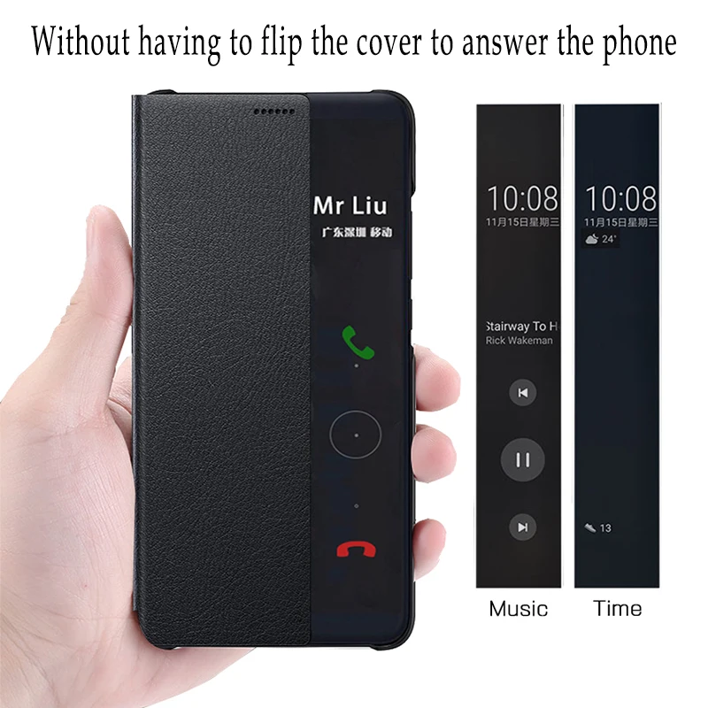Официальное для Huawei Mate 10 чехол Умная спальная кобура для Huawei MATE10 pro Флип чехол Прозрачное окно Телефонная кобура Дайте кабель для зарядки / MATE10 чехол / MATE 10 Pro чехол / mate 10pro чехол