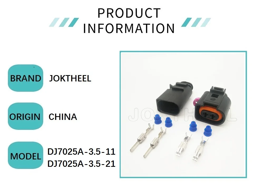 1-20 set 2 Pin 3.5mm male female automotive water temperature sensor horn socket connector plug for VW Audi 1J0973722 1717692-1