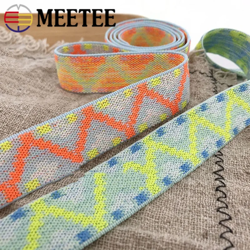 Meetee 3 метра 2 5 см толстая эластичная лента жаккардовое украшение Резиновая