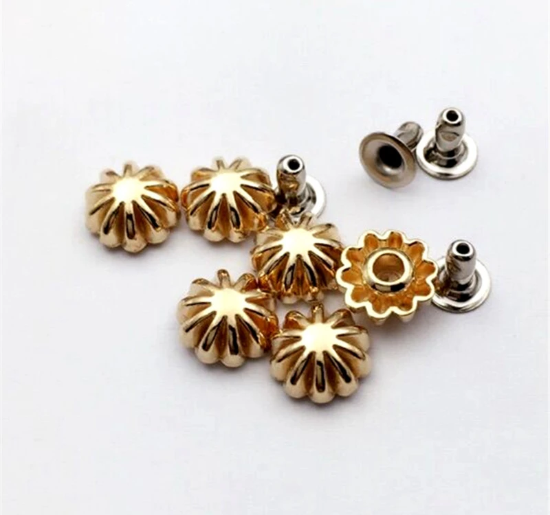 Rose Gold Pumkin daisy панк антикварные заклепки для одежды, колпачок для сумки, шляпы, обуви, одежды, Джинсов Кожаный чокер украшения diy аксессуары - Цвет: Rose Gold