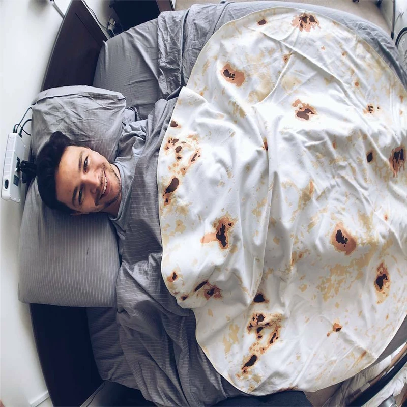 Одеяло Burrito мягкое флисовое покрывало с текстурой тортильи супермягкое для