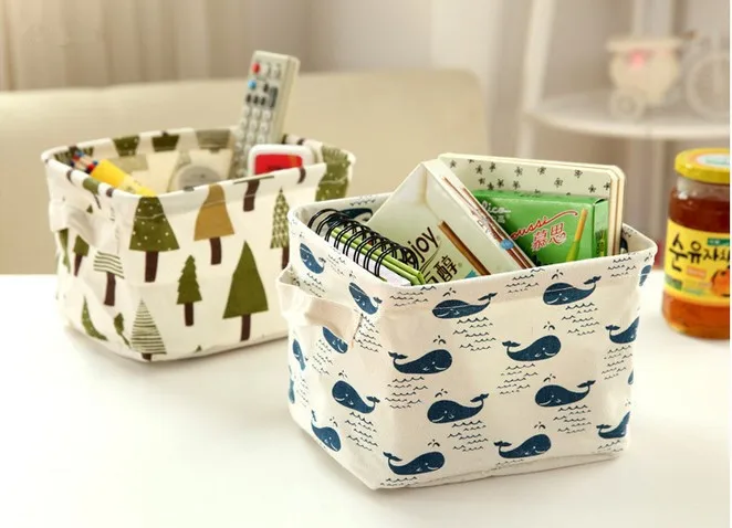 

Милая корзина для хранения косметики в стиле ретро, 1 шт., хлопковая льняная настольная корзина для кухни, ванной, игрушек, органайзер, портат...