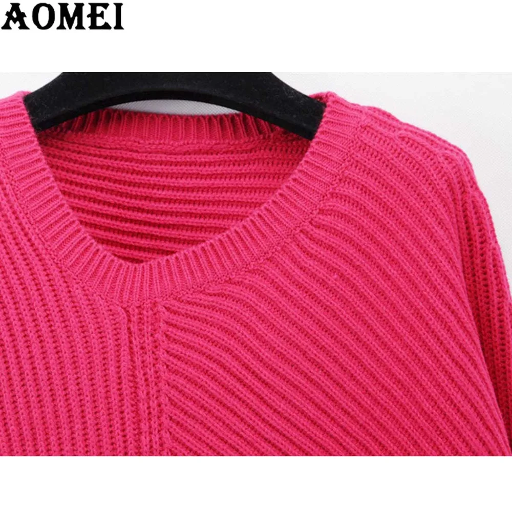 Женский пуловер больших размеров розовый красный черный свитер топы XL XXL 3XL XXXXXL