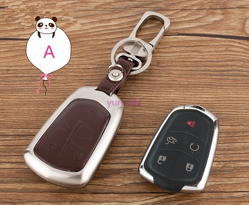 Высококачественный кожаный чехол для автомобильных ключей из цинкового сплава