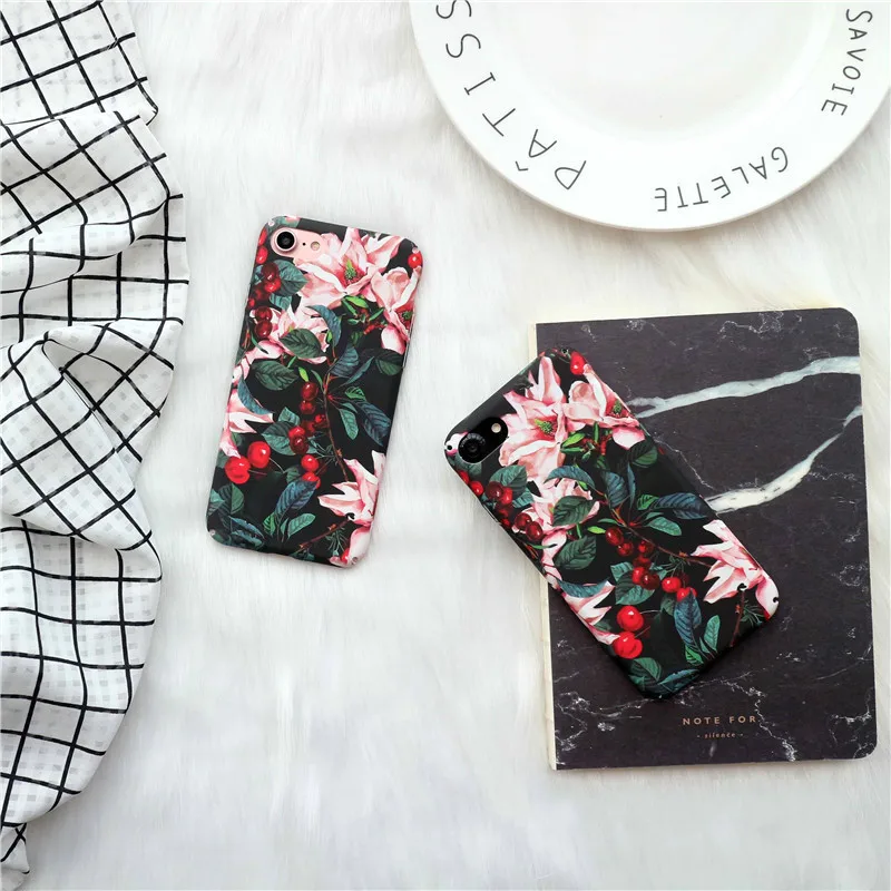 Модный винтажный Чехол для телефона с изображением вишневого дерева iphone 6 6s 7 7plus PC