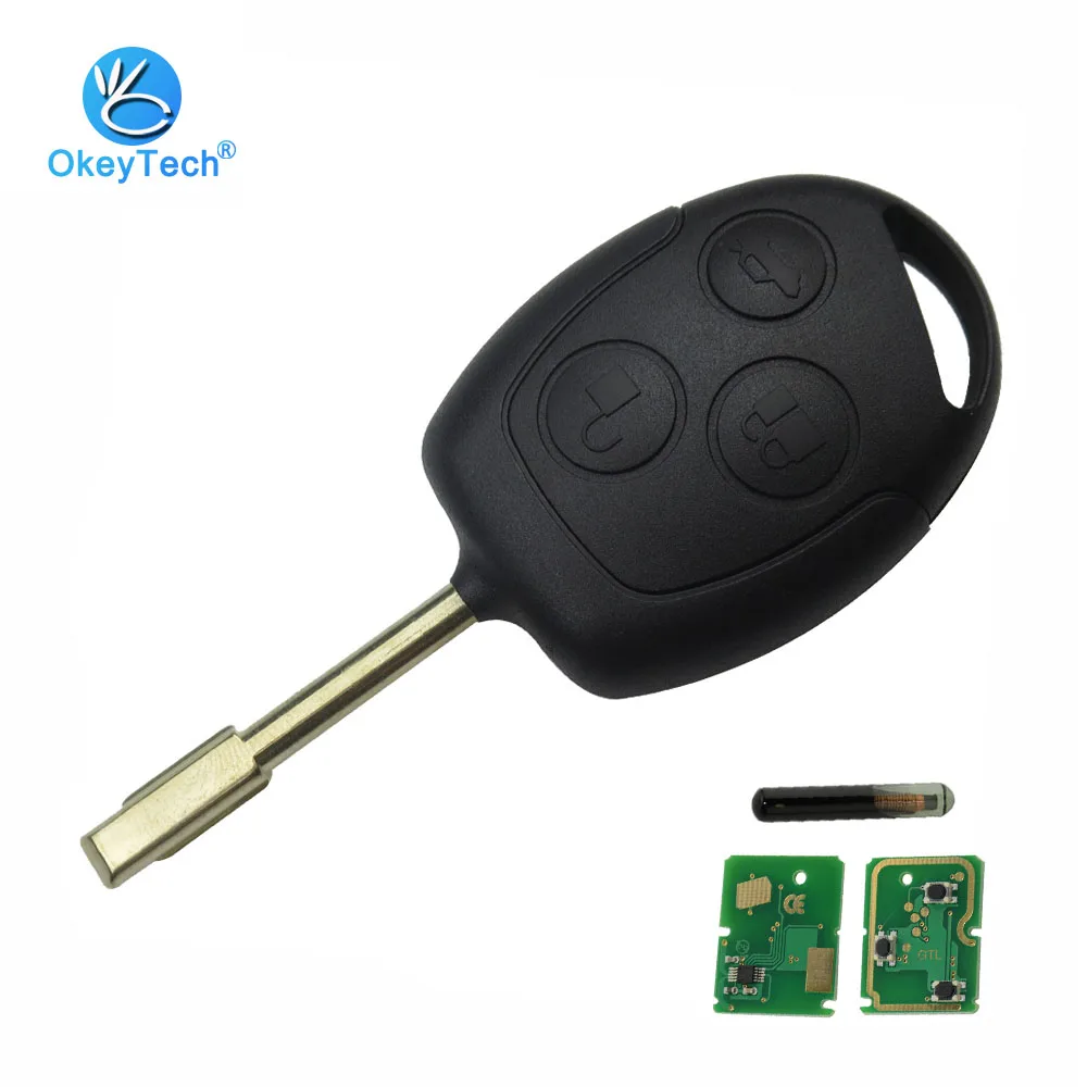 OkeyTech для Ford Fusion Focus Mondeo Fiesta Galaxy полный дистанционный ключ 433 МГц 4D60 стеклянный